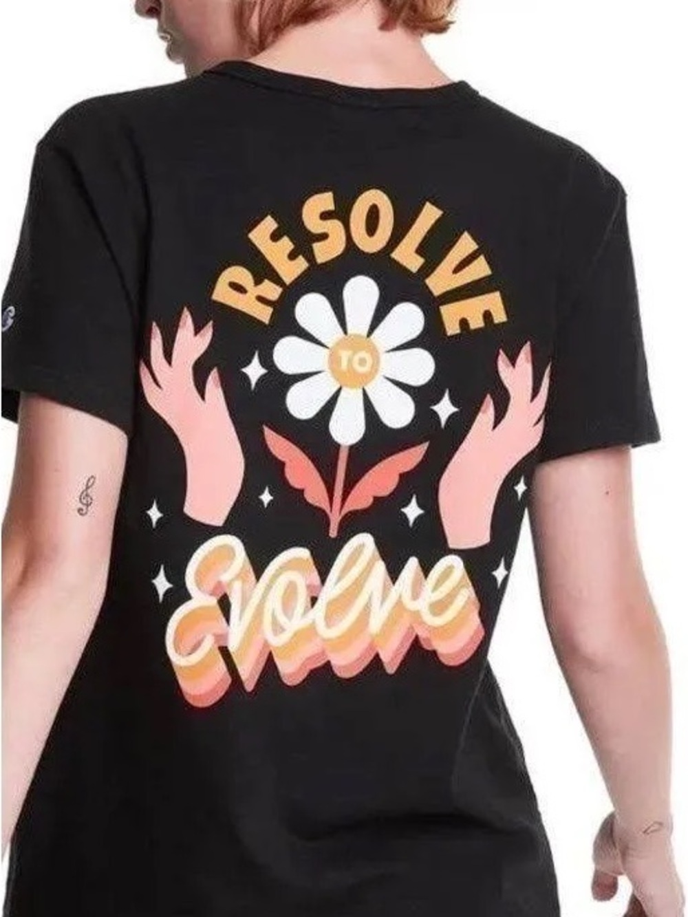 Champion x Steffi Lynn Resolve to Evolve heritage t-shirt, black, size medium